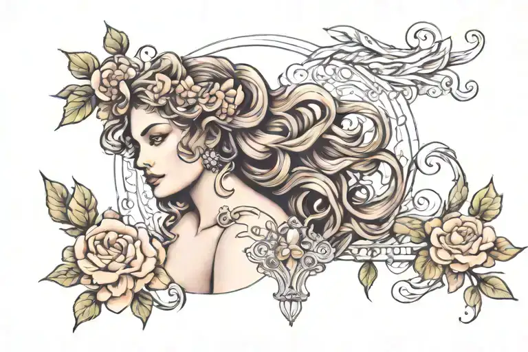 aphrodite goddess tattoo design idea