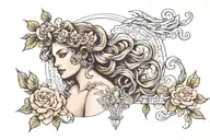 aphrodite goddess tattoo design idea