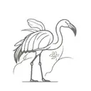 flamingo with capybara  tattoo design idea