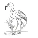 flamingo with capybara  tattoo design idea