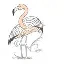 flamingo with capybara  tattoo design idea