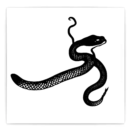 snake flowers feminine tattoo design idea