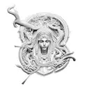 An intricate design combining elements of Greek mythology and the client's favorite place, Puerto Rico, symbolizing a connection between ancient legends and personal roots tattoo design idea