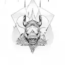 rhino on savannah looking back tattoo design idea