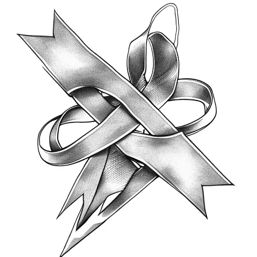 cancer ribbon, forearm , fuck cancer tattoo design idea