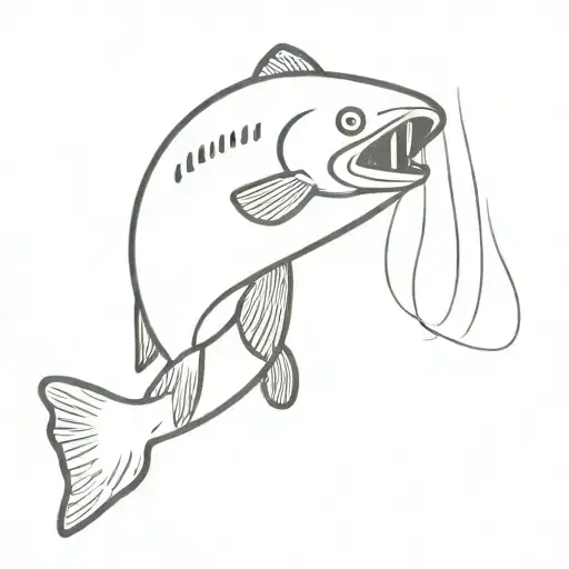 salmon blowing a kiss tattoo design idea