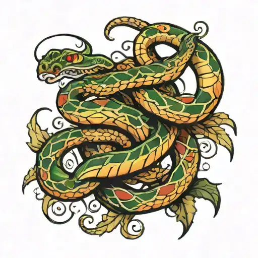 snake tornado tattoo design idea