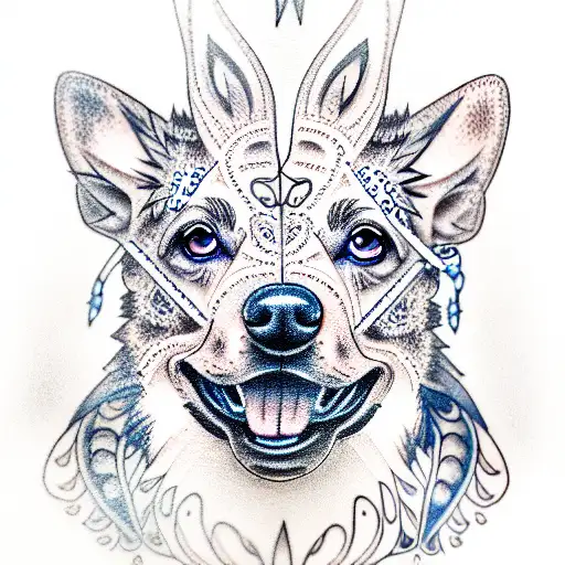 blue heeler tattoo design idea