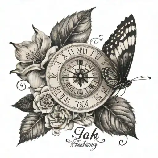 names and dates of birthday date tattoo design idea