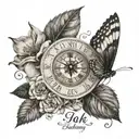 names and dates of birthday date tattoo design idea