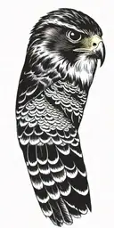 falcon flying tattoo design idea