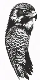falcon flying tattoo design idea