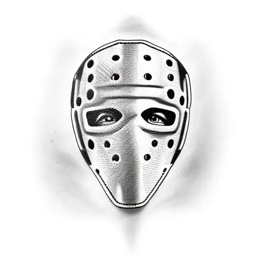 hockey mask with stickers  tattoo design idea