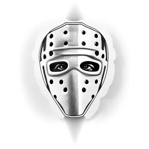 hockey mask with stickers  tattoo design idea