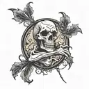 exposed bone on left pec and left arm sleeve tattoo design idea