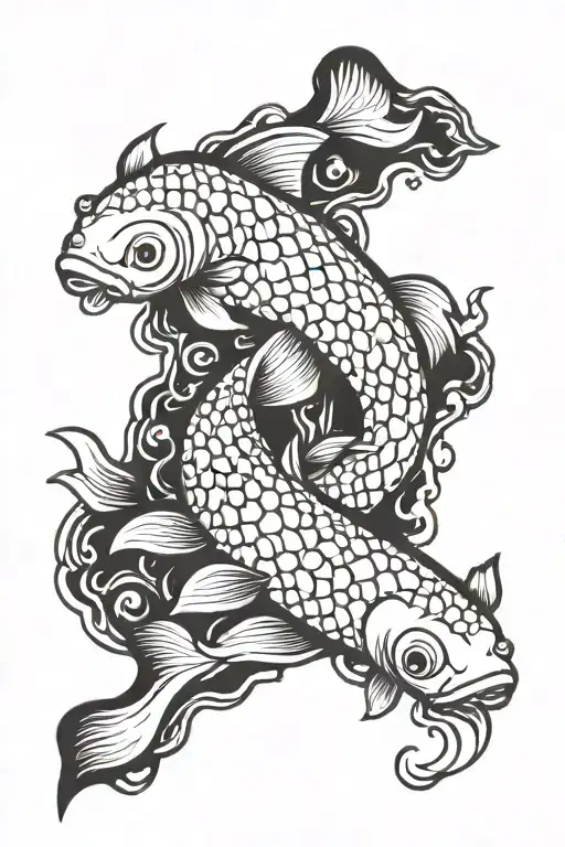 pez koi fish tattoo design idea