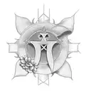 Christian Cross with a flower  tattoo design idea