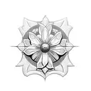 Christian Cross with a flower  tattoo design idea