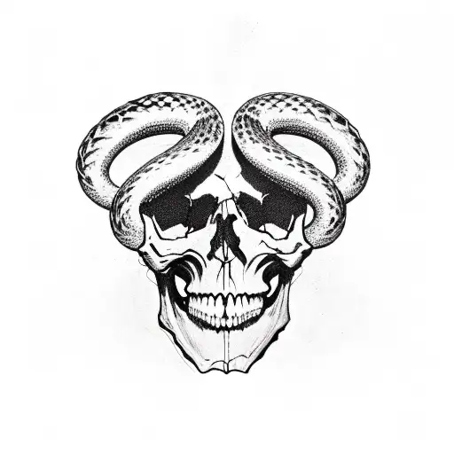 Skull and Snakes tattoo design idea