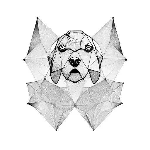 Woof polygon tattoo design idea