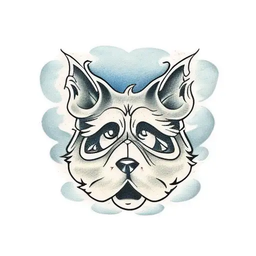 angry dog tattoo design idea