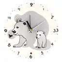clock with family and wood and bear tattoo design idea