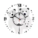 clock with family and wood and bear tattoo design idea