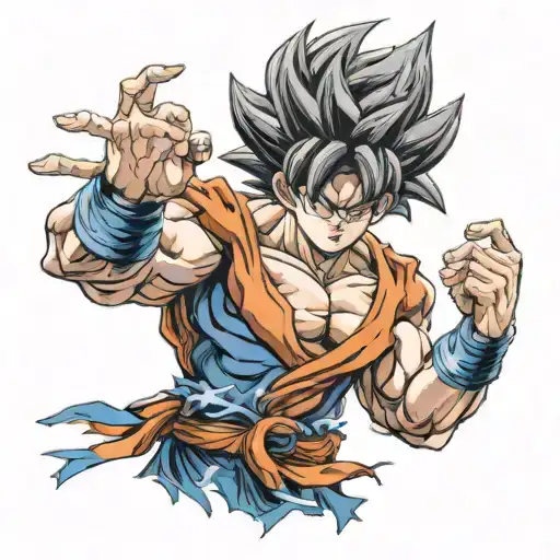 goku ultra instinct tattoo design idea