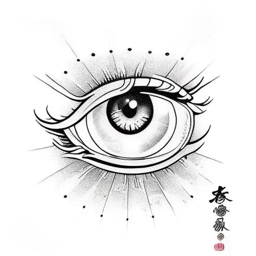 Japanese "Eye" Tattoo Idea BlackInk AI