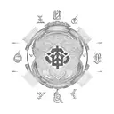 A basic tattoo design that is similar to the ensō circle, but a figure of 8. It should just be the symbol with a white b tattoo design idea