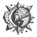 Incorporate elements of time, science, and space into a meteorite tattoo design to showcase the client's love for exploration and discovery tattoo design idea