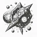 Incorporate elements of time, science, and space into a meteorite tattoo design to showcase the client's love for exploration and discovery tattoo design idea
