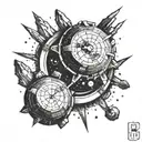 Incorporate elements of time, science, and space into a meteorite tattoo design to showcase the client's love for exploration and discovery tattoo design idea