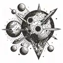 Incorporate elements of time, science, and space into a meteorite tattoo design to showcase the client's love for exploration and discovery tattoo design idea
