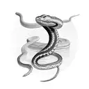 snake around sword  tattoo design idea