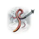 snake around sword  tattoo design idea