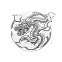 Samurai sword with a dragon wrapped around it tattoo design idea