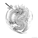 Samurai sword with a dragon wrapped around it tattoo design idea