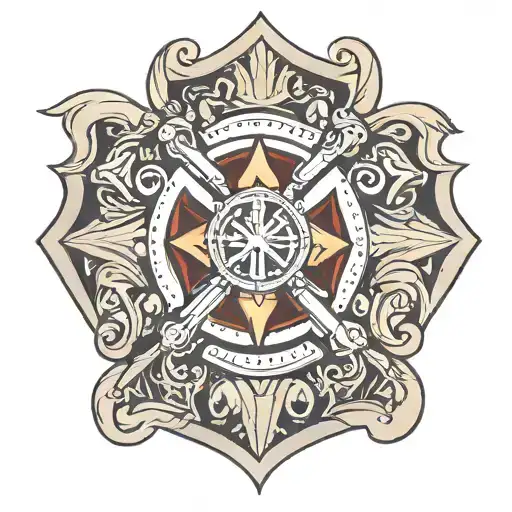 norse Maltese cross firefighter  tattoo design idea