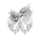 Twin flame  tattoo design idea