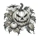 halloween, pumpkin tattoo design idea