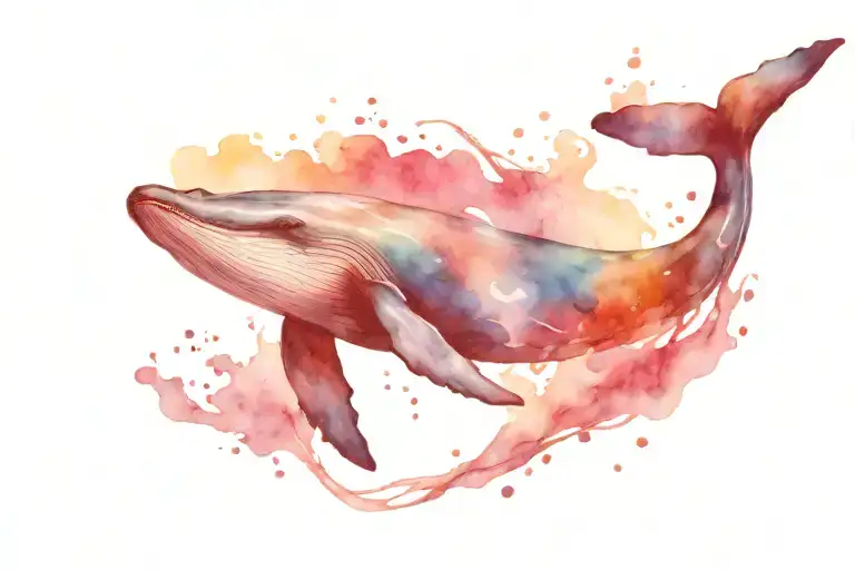 humpback whale swimming in a sea tattoo design idea