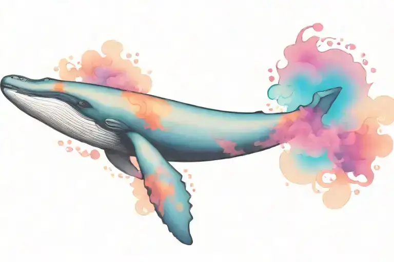 humpback whale swimming tattoo design idea
