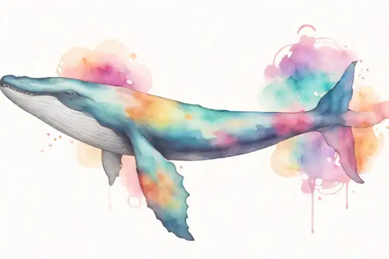 humpback whale swimming tattoo design idea