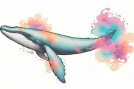 humpback whale swimming tattoo design idea