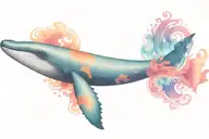 humpback whale swimming tattoo design idea