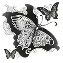 An intricate design of a biomechanical butterfly incorporating elements of human anatomy, inspired by the client's love for biology. tattoo design idea
