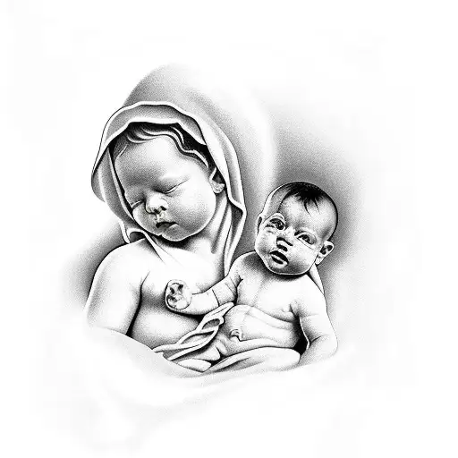 Baby Jesus whit blood  tattoo design idea