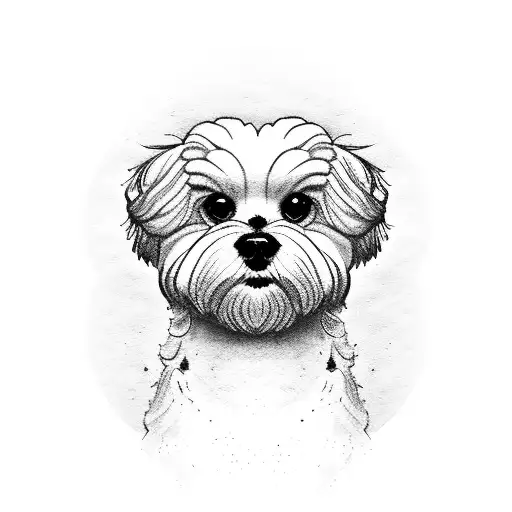 dog Maltese tattoo design idea