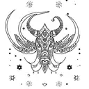 An elegant henna-inspired Capricorn constellation tattoo with stars, representing a mother's dedication to maintaining mental health tattoo design idea